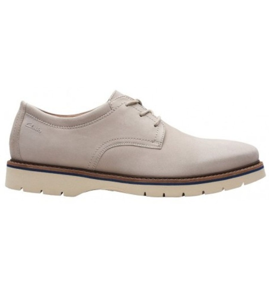 Men'S Shoes Shoesissime Dress Shoes With Laces | Clarks Bayhill Plain 26158006 Silver Grey