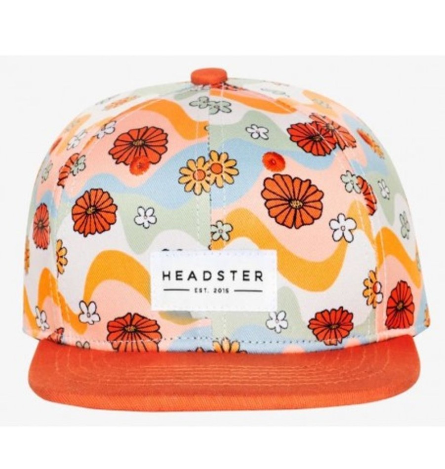 Accessories Shoesissime Girl | Headster Kids Flower Patch Snapback Ptsbsp2316 Yellow Orange