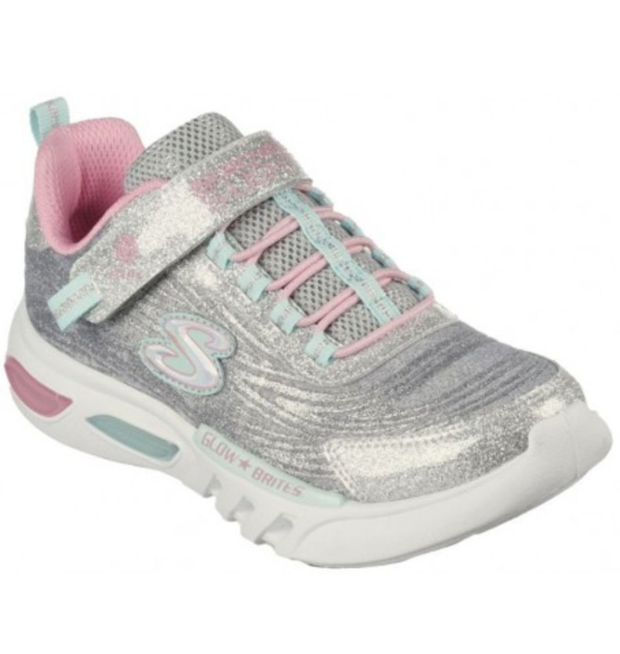 Kids Shoes Shoesissime Sneakers/Shoes | Skechers Dazzle Force 302322L Silver Grey