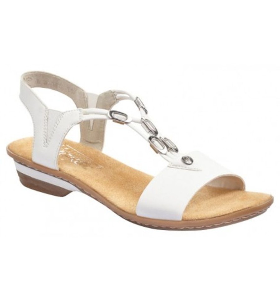 Women'S Shoes Shoesissime Sandals | Rieker 63453-80 White