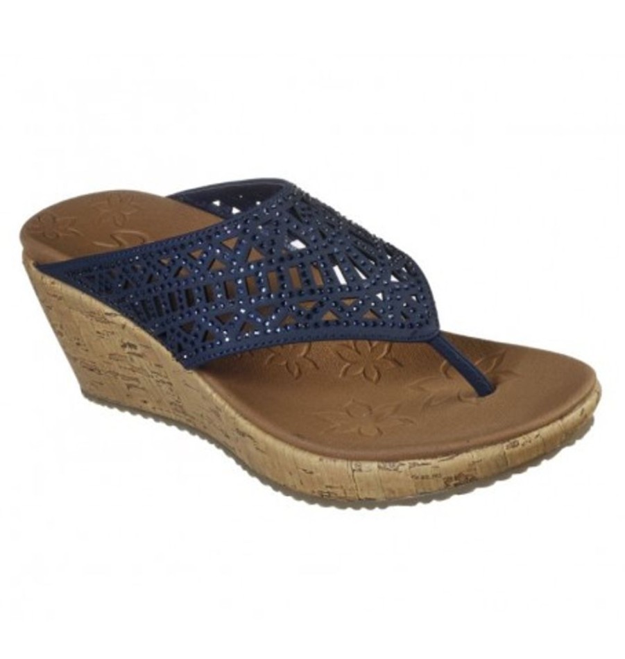 Women'S Shoes Shoesissime Sandals | Skechers Summer Visit 31715 Blue