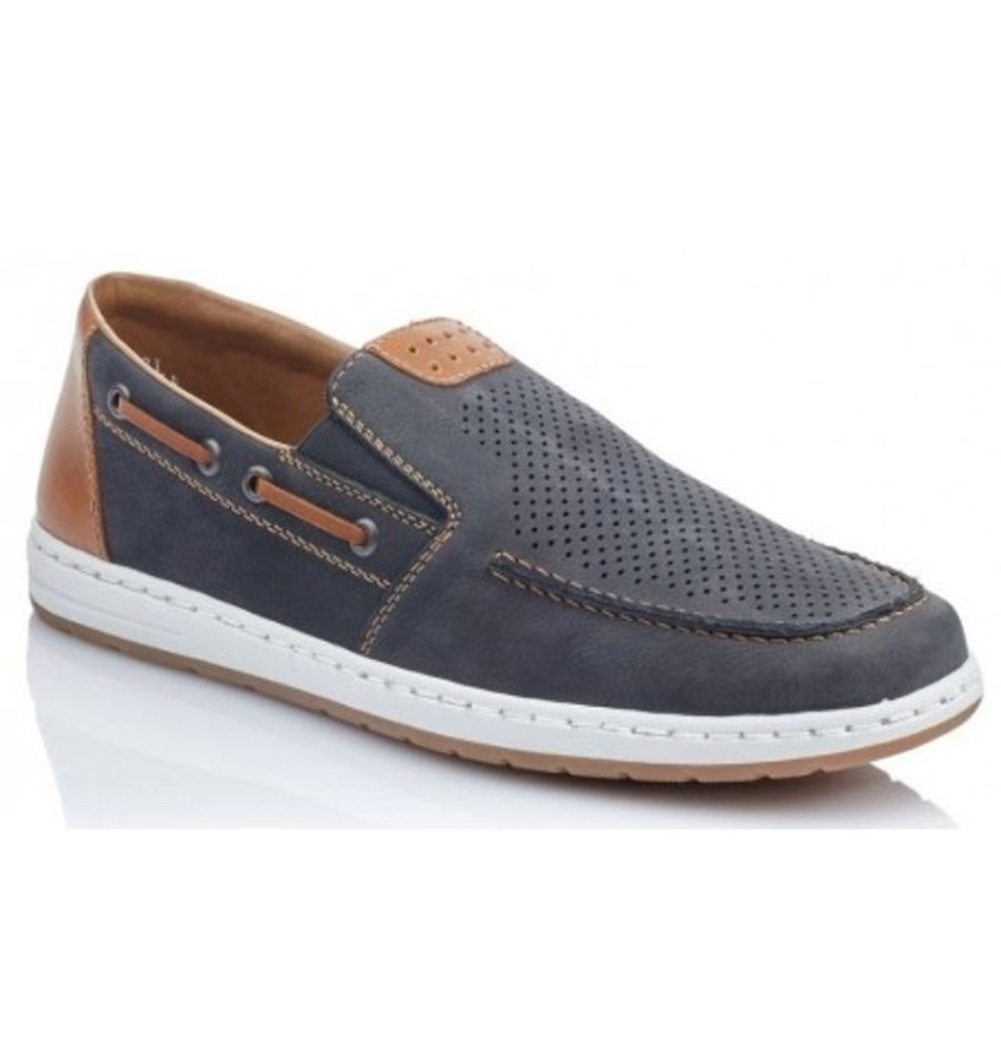 Men'S Shoes Shoesissime Casual Shoes | Rieker 18266 Blue