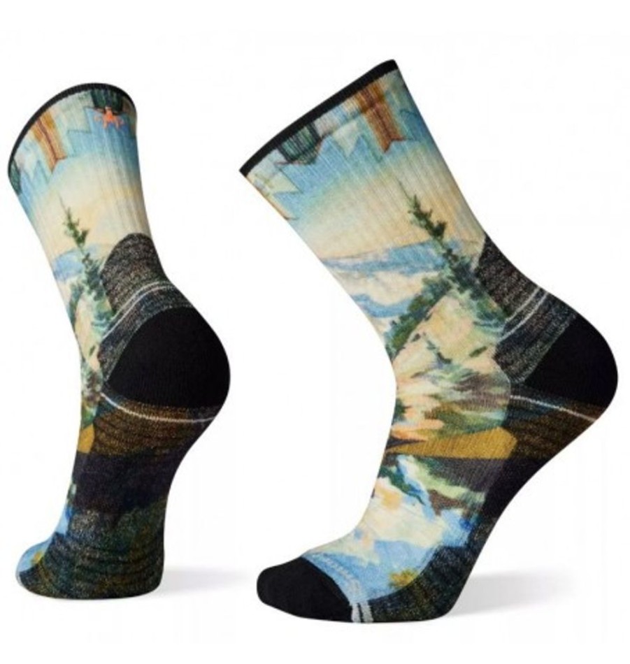 Accessories Shoesissime Men'S | Smartwool Hike Light Cushion Mountain Print Crew Blue