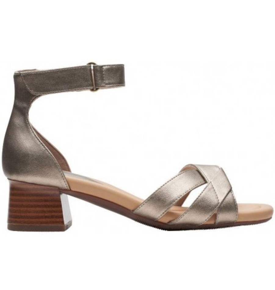 Women'S Shoes Shoesissime Sandals | Clarks Desirae Lily 26172740 Metallic Gold