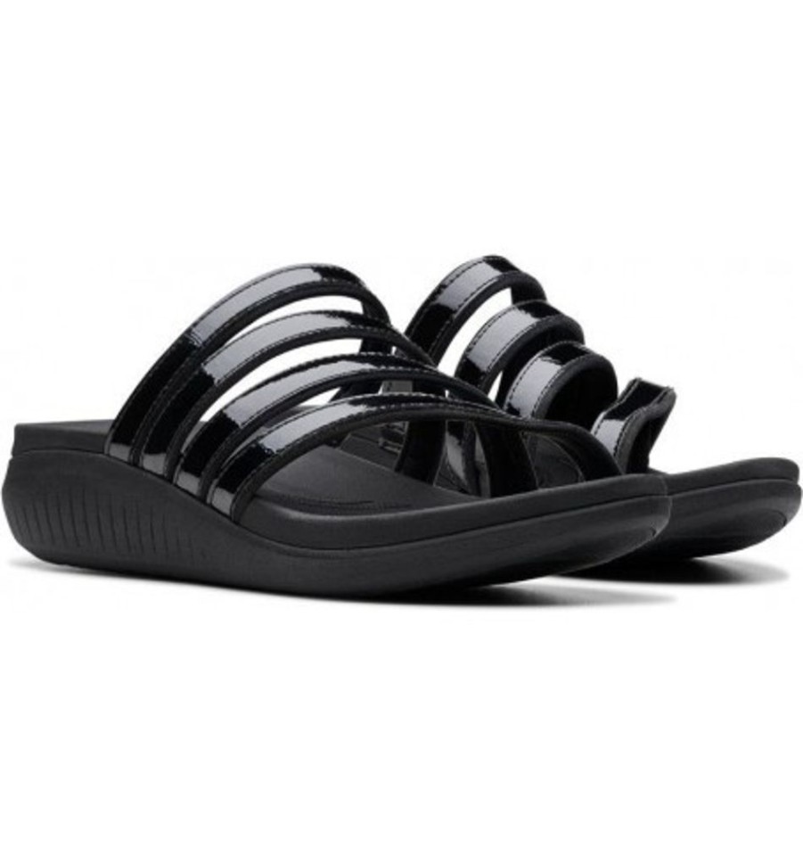 Women'S Shoes Shoesissime Sandals | Clarks Glide Hi Iris 26177272 Black Varnish