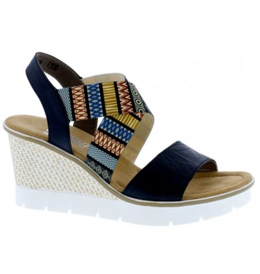 Women'S Shoes Shoesissime Sandals | Rieker 68518-14 Blue