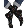 Accessories Shoesissime Men'S | Bleu Foret Candy Cane Pattern Socks Black