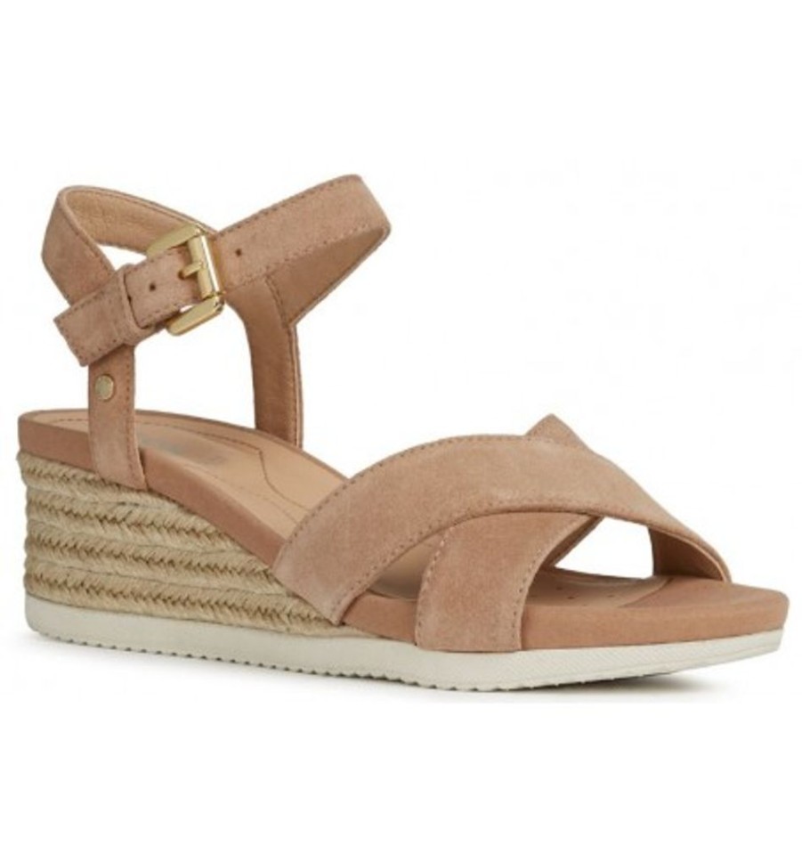 Women'S Shoes Shoesissime Sandals | Geox Ischia Corda C D02Hhc Taupe