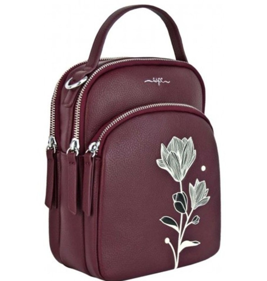 Accessories Shoesissime Handbags | Espe Magnolia Crossbody H-02763-R Burgundy