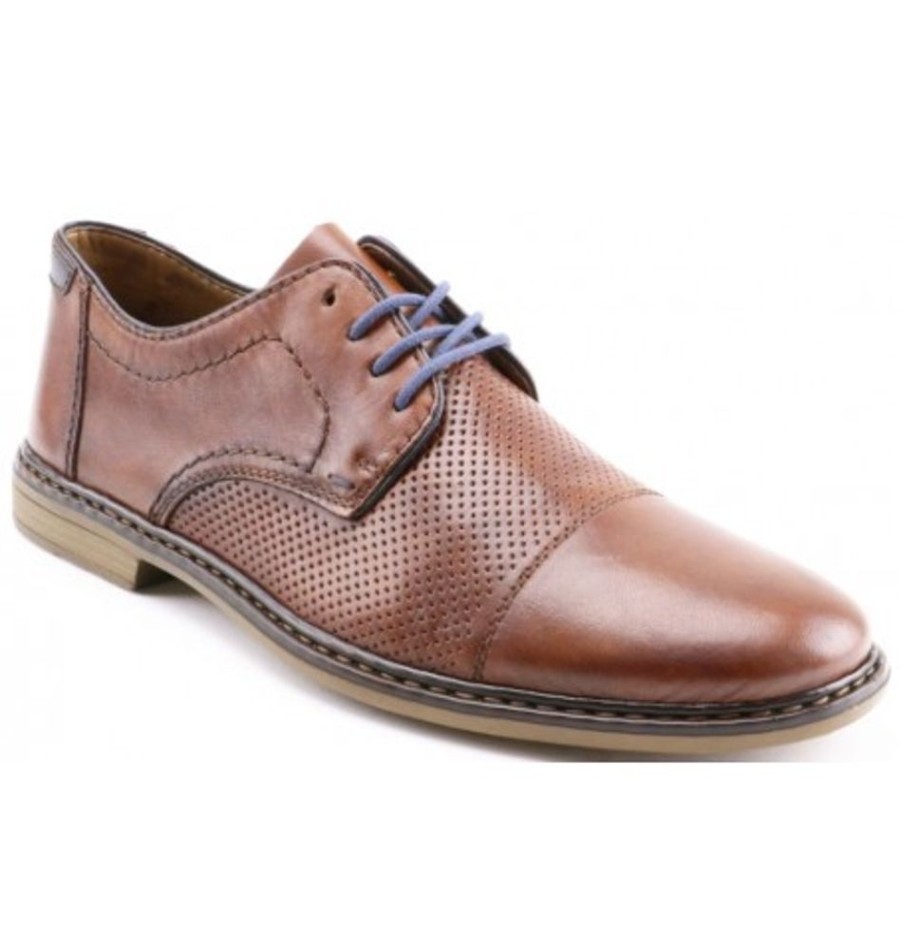 Men'S Shoes Shoesissime Dress Shoes With Laces | Rieker 13428 Tan