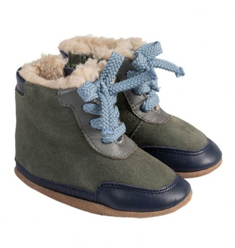 Kids Shoes Shoesissime Winter Boots | Robeez Wyatt Boot 9487140 Green Khaki