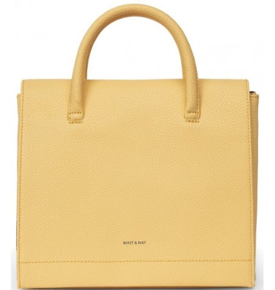 Accessories Shoesissime Handbags | Matt & Nat Adel Vegan Satchel Bag Yellow Orange