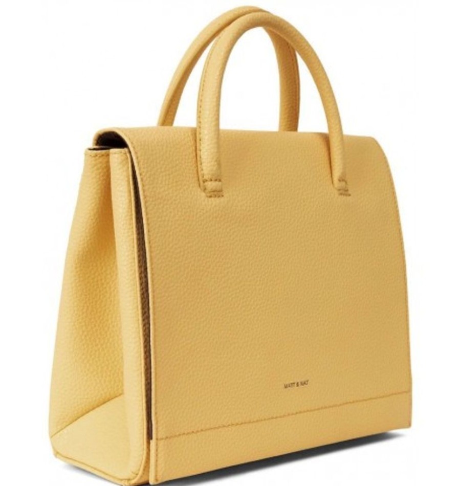 Accessories Shoesissime Handbags | Matt & Nat Adel Vegan Satchel Bag Yellow Orange