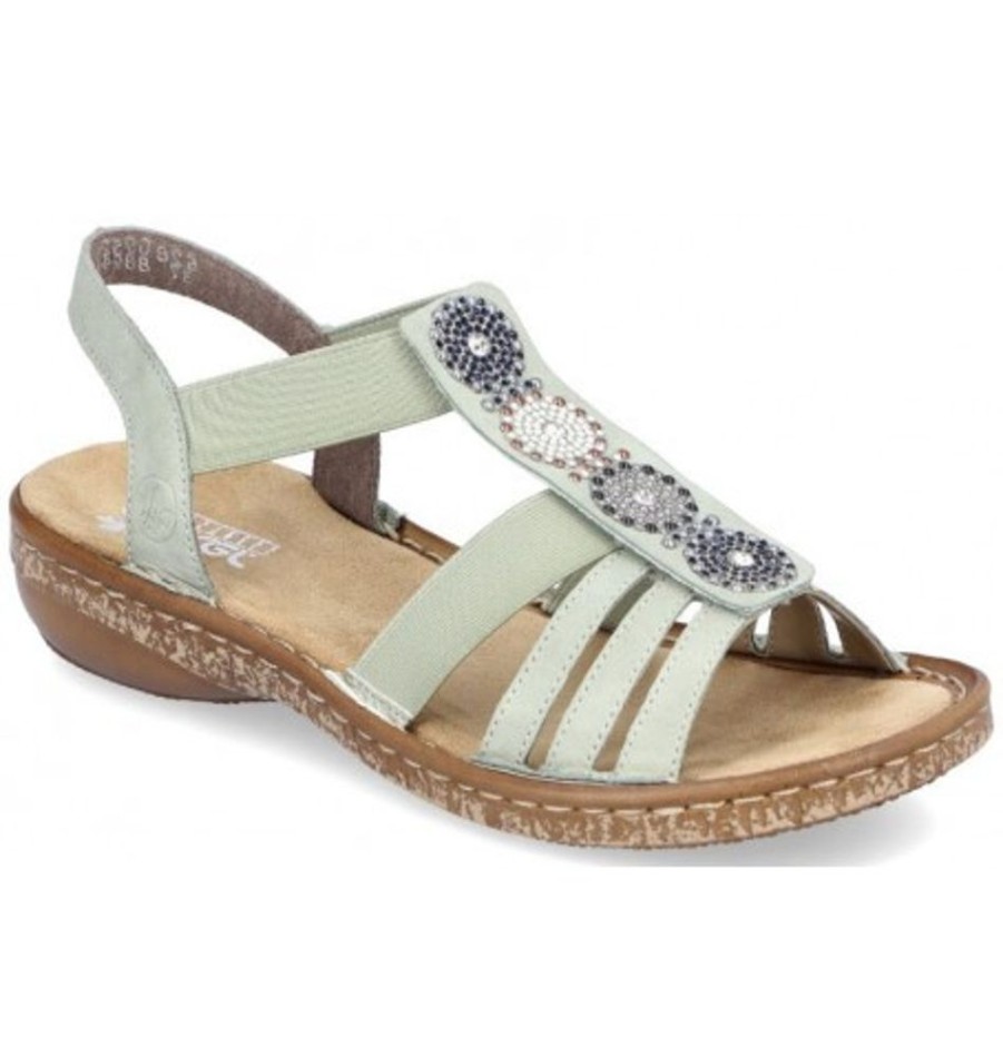 Women'S Shoes Shoesissime Sandals | Rieker 628G9-52 Green Khaki