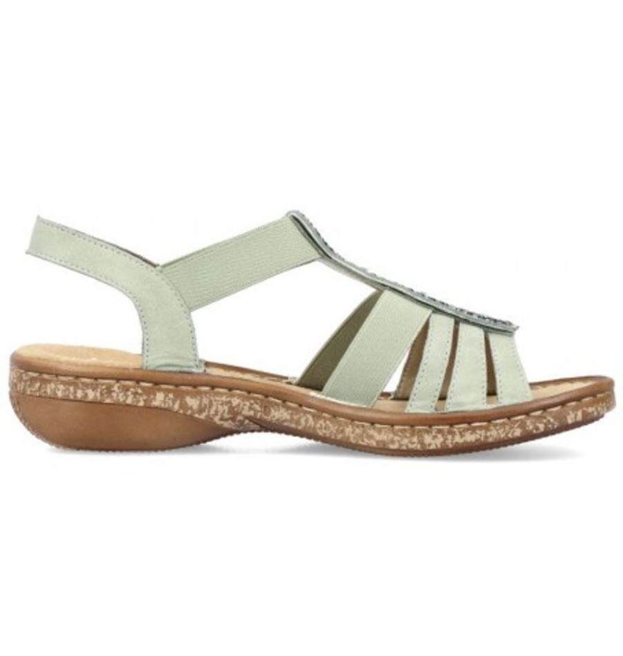 Women'S Shoes Shoesissime Sandals | Rieker 628G9-52 Green Khaki