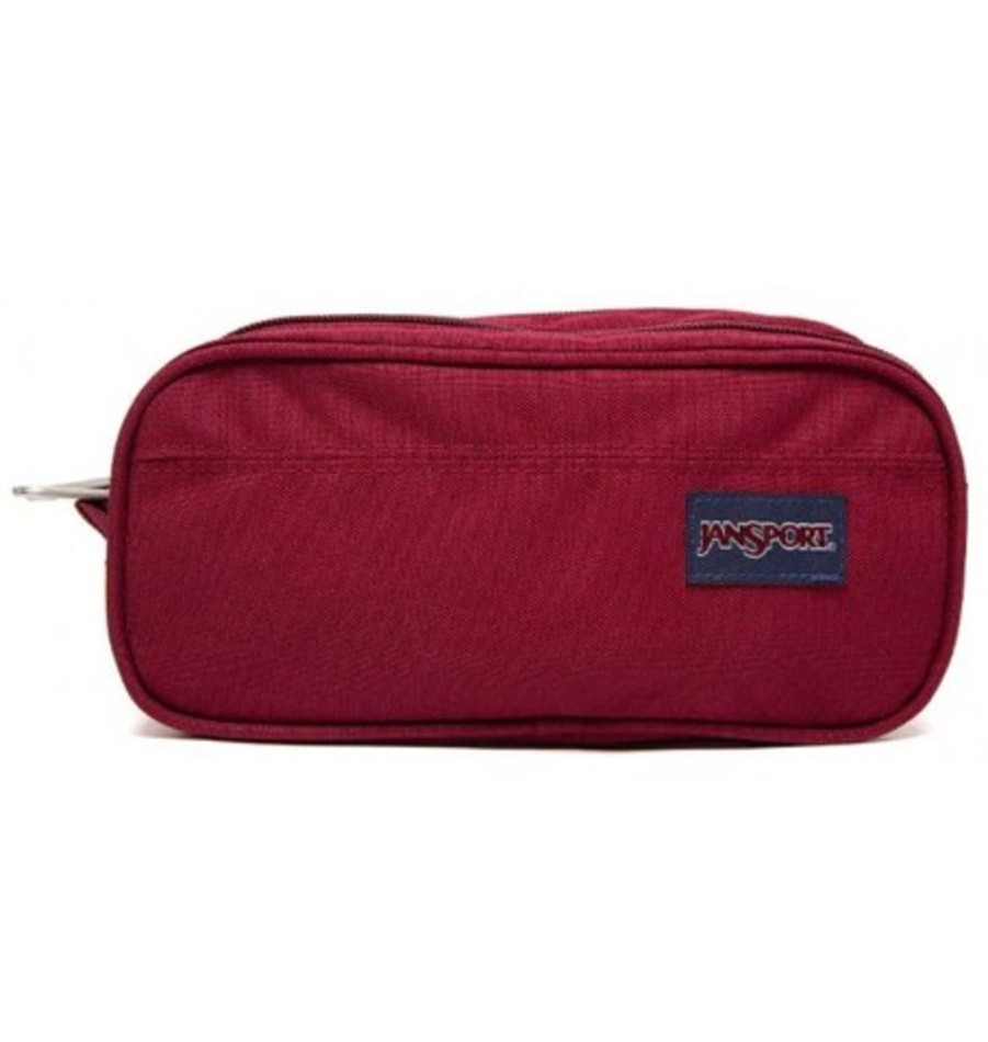 Accessories Shoesissime Pencil Cases | Jansport Large Accessory Pouch Burgundy