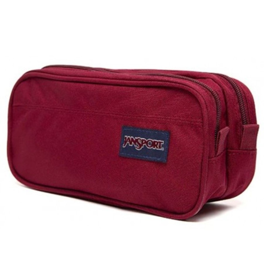 Accessories Shoesissime Pencil Cases | Jansport Large Accessory Pouch Burgundy