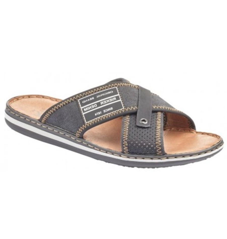 Men'S Shoes Shoesissime Sandals | Rieker 21064 Black