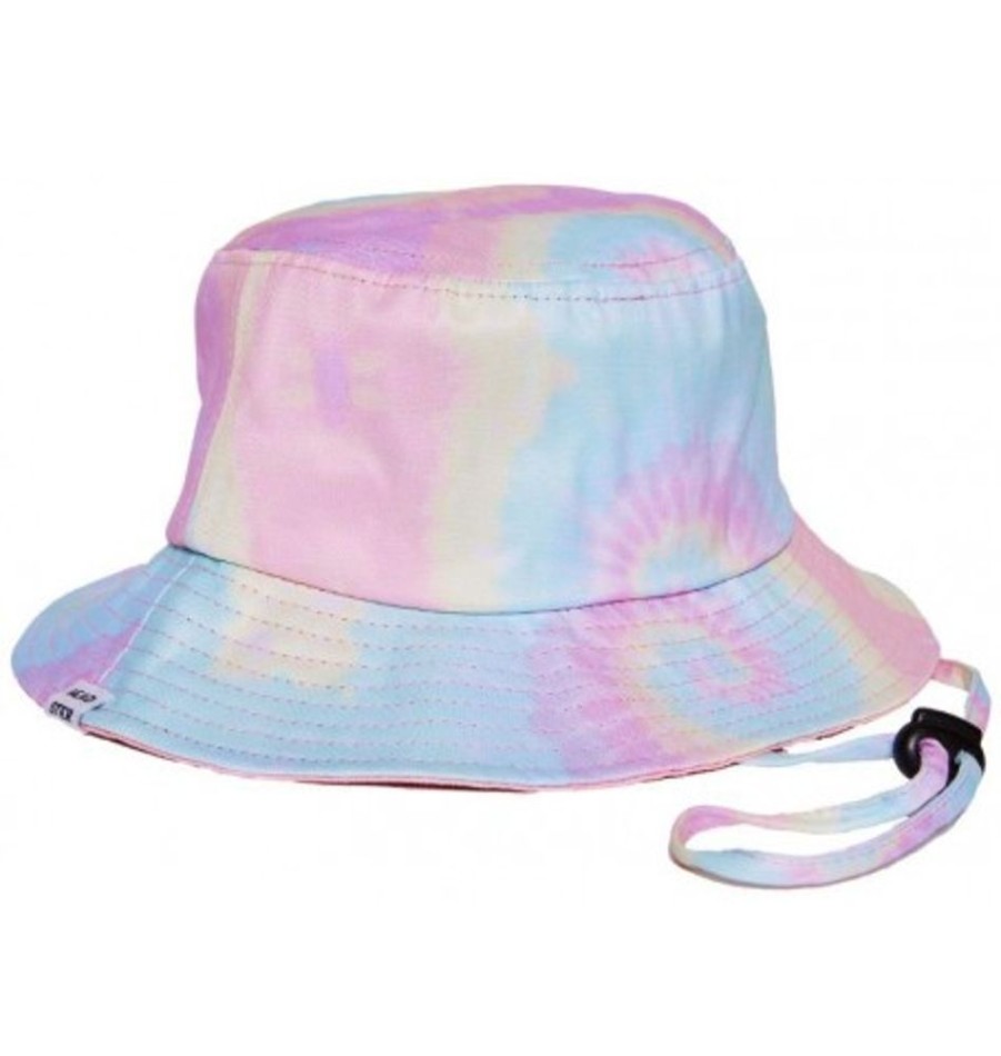 Accessories Shoesissime Girl | Headster Kids Tie Dye Bucket Hat Pink