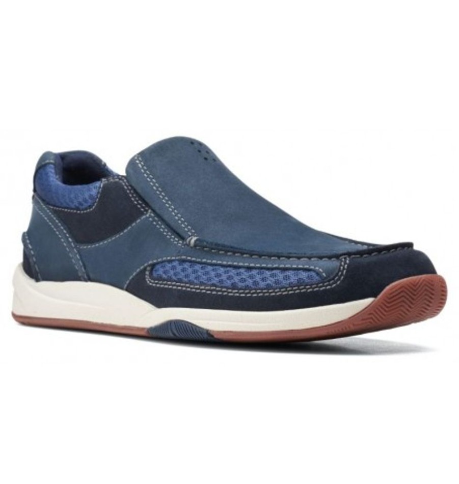 Men'S Shoes Shoesissime Casual Shoes | Clarks Langton Easy 26157991 Blue