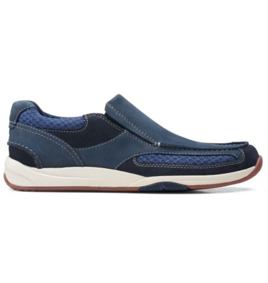 Men'S Shoes Shoesissime Casual Shoes | Clarks Langton Easy 26157991 Blue