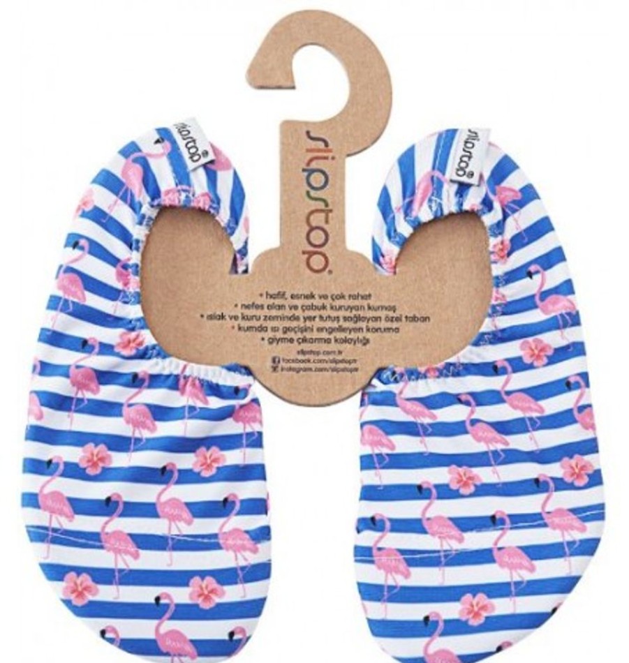 Kids Shoes Shoesissime Sandals | Slipstop Stripe Jr Flamingo 110185 Blue