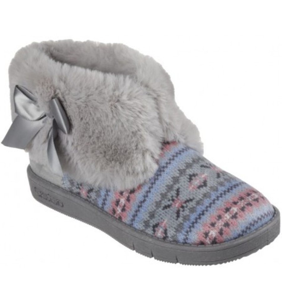 Kids Shoes Shoesissime Slippers | Skechers Cozy Tribe 302942L Silver Grey