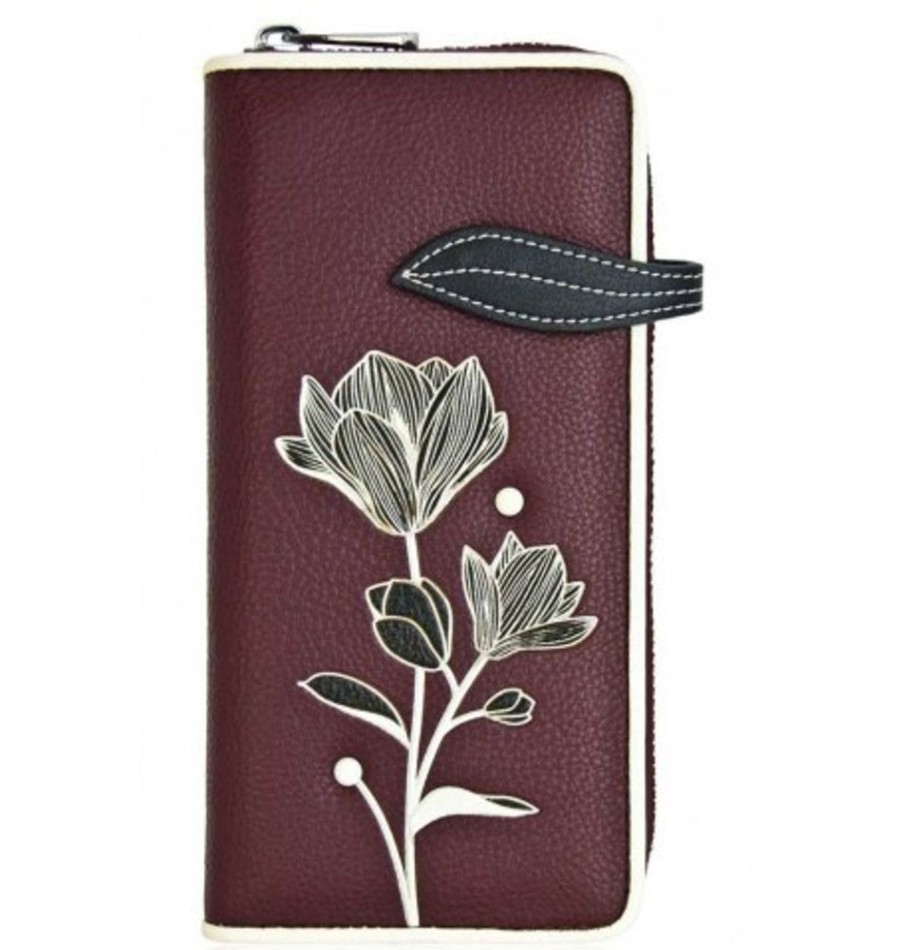 Accessories Shoesissime Wallets | Espe Rfid Clutch Wallet Wine Burgundy