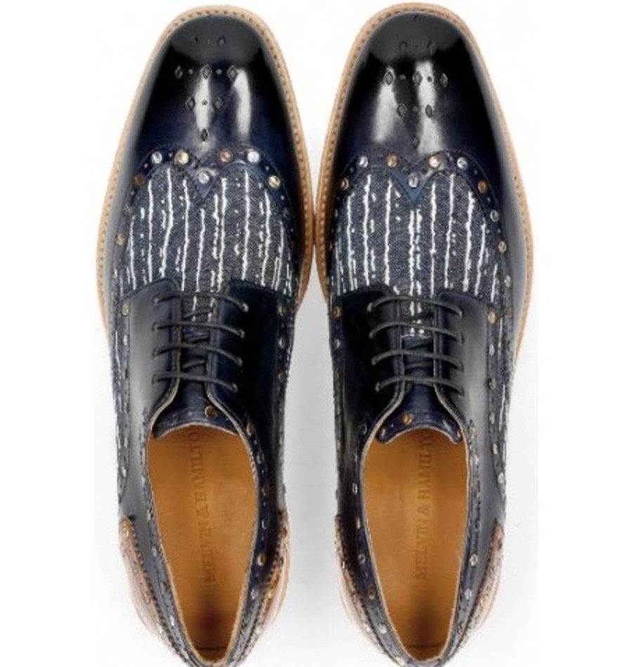 Men'S Shoes Shoesissime Dress Shoes With Laces | Melvin & Hamilton Eddy 27 Blue