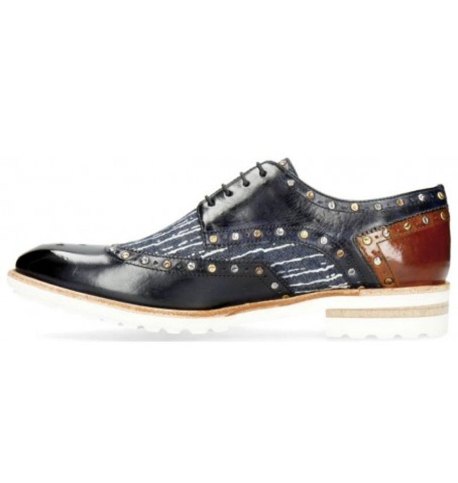 Men'S Shoes Shoesissime Dress Shoes With Laces | Melvin & Hamilton Eddy 27 Blue