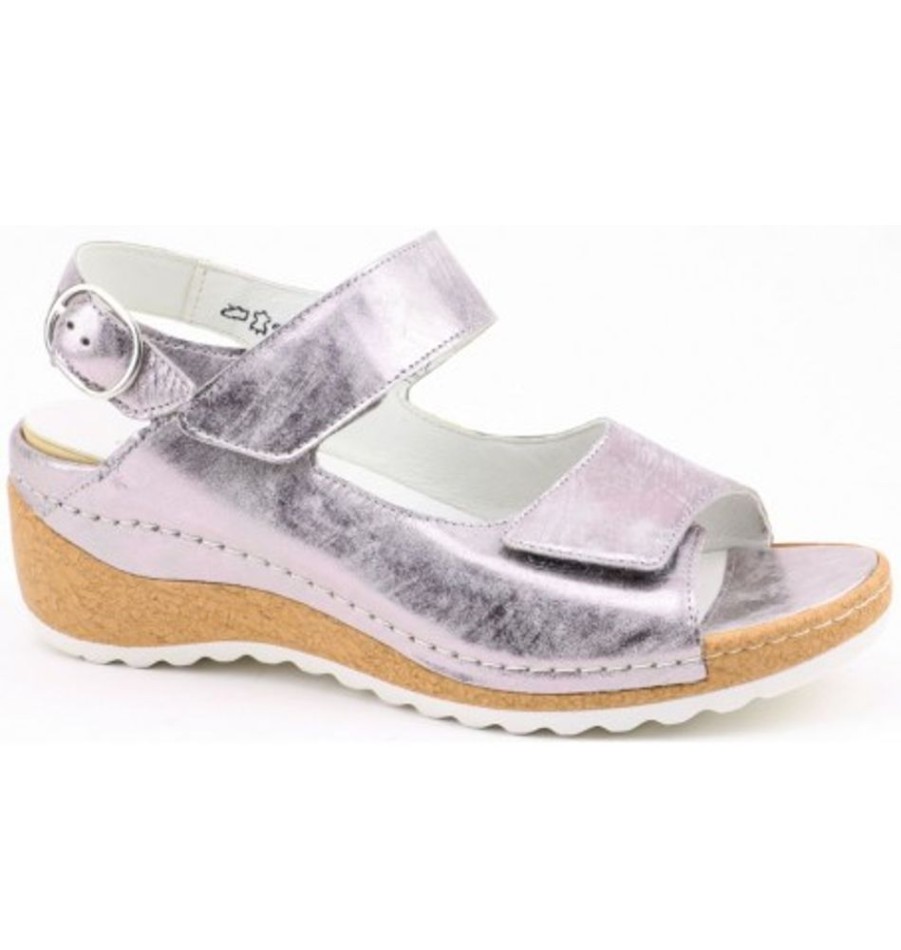 Women'S Shoes Shoesissime Sandals | Waldlaufer 306002 Silver Grey