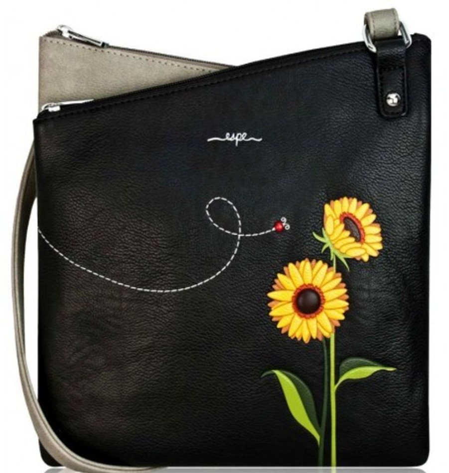 Accessories Shoesissime Handbags | Espe Sunflower Messenger H-02729-B Black