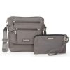 Accessories Shoesissime Handbags | Baggallini Esc403 Escape Crossbody Silver Grey