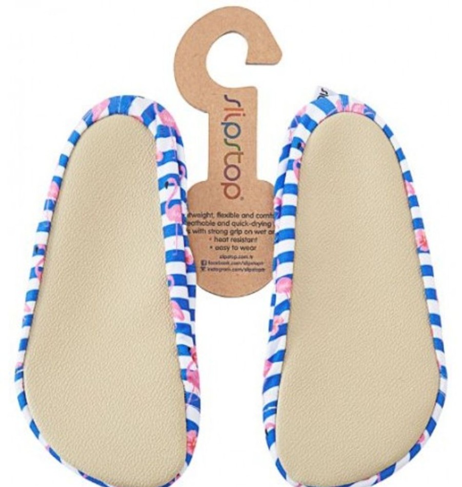 Kids Shoes Shoesissime Sandals | Slipstop Stripe Jr Flamingo 110185 Blue