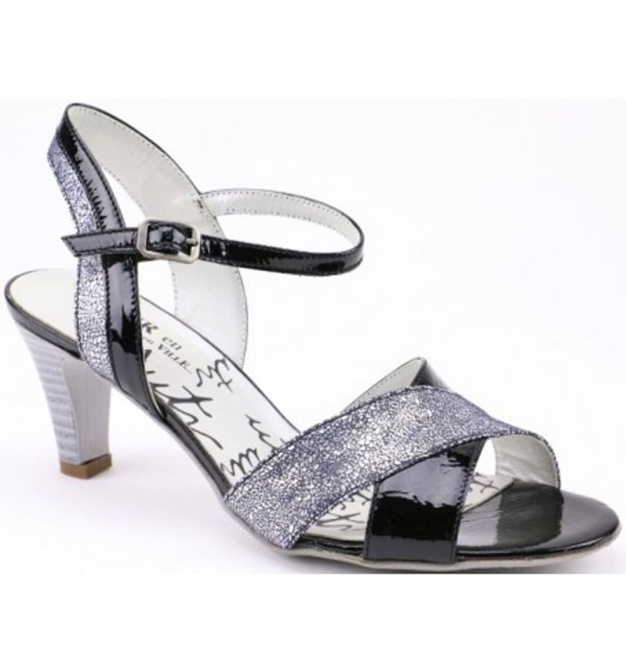 Women'S Shoes Shoesissime Sandals | Un Tour En Ville Moanda Black Varnish