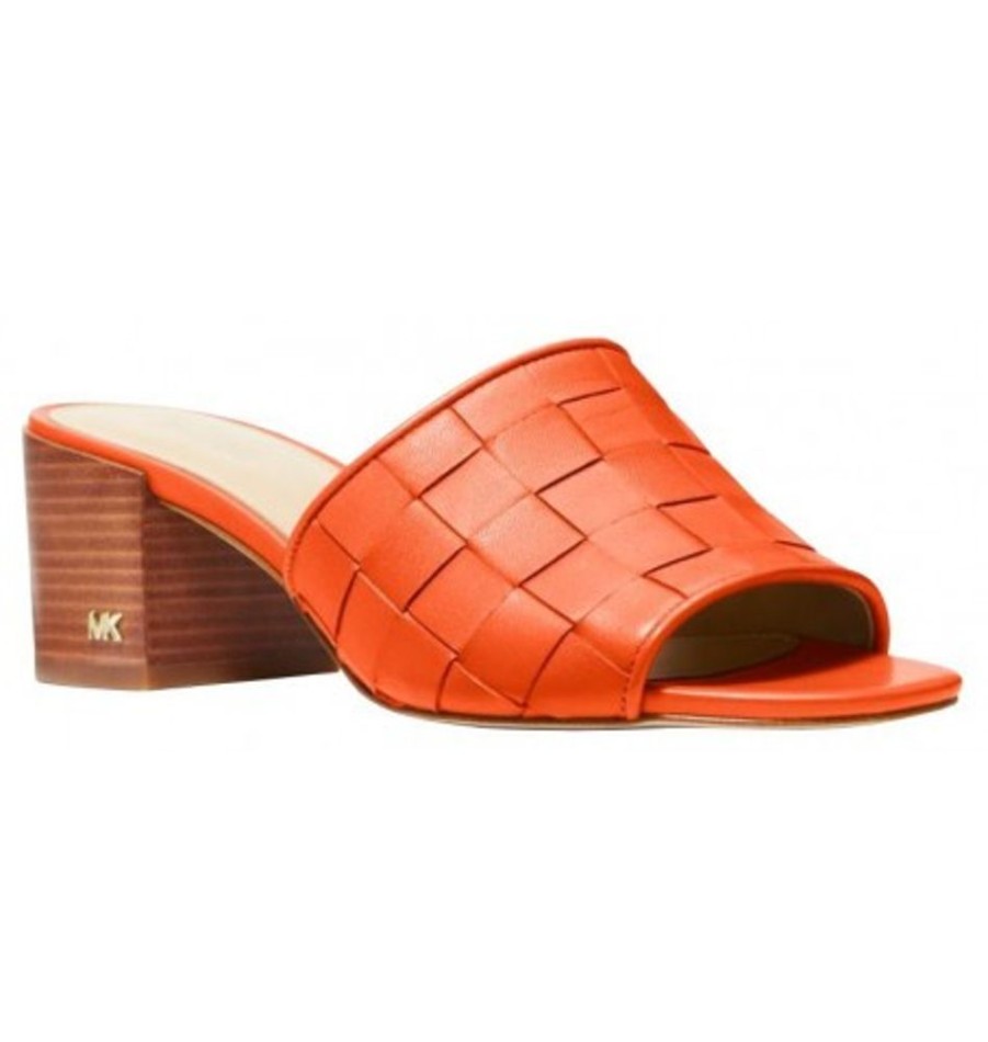 Women'S Shoes Shoesissime Sandals | Michael Kors Ingrid Woven Midheel Mule 40S3Igms Yellow Orange