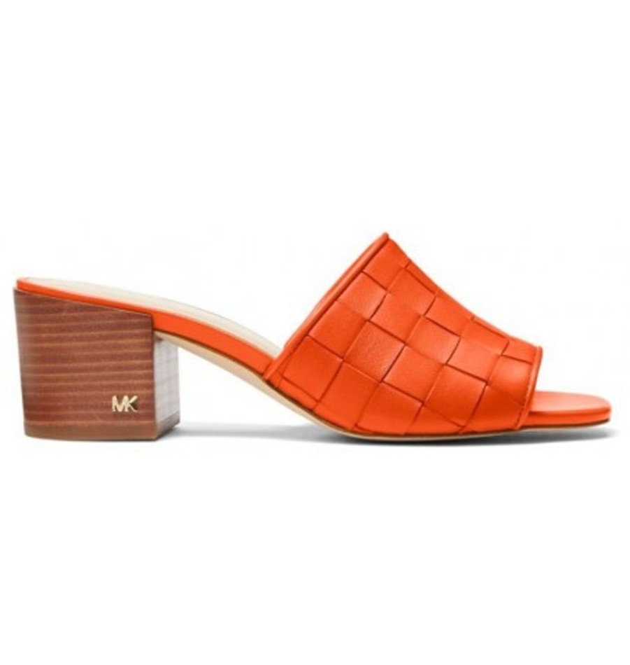 Women'S Shoes Shoesissime Sandals | Michael Kors Ingrid Woven Midheel Mule 40S3Igms Yellow Orange