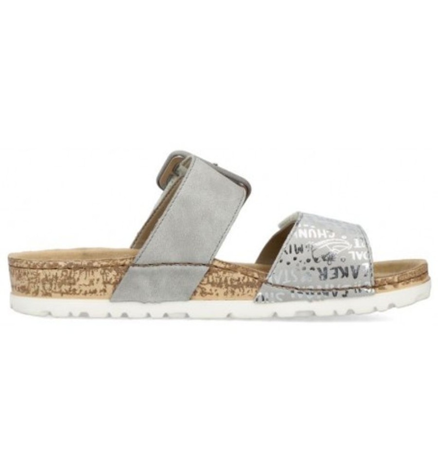 Women'S Shoes Shoesissime Sandals | Rieker 69881-40 Silver Grey