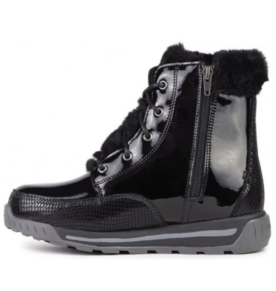 Women'S Shoes Shoesissime Winter Boots | Nexgrip Ice Mist Mid 2.0 P702 Black Varnish