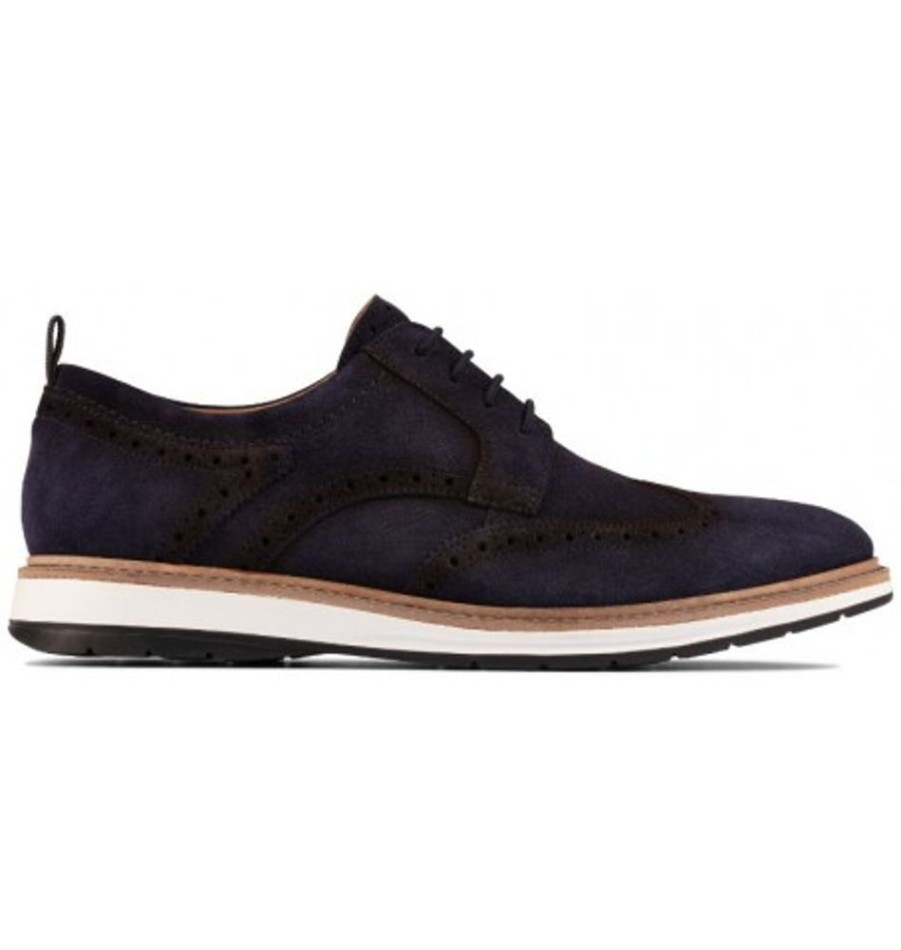 Men'S Shoes Shoesissime Dress Shoes With Laces | Clarks Chantry Wing 26155073 Blue