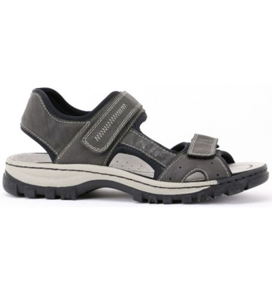 Men'S Shoes Shoesissime Sandals | Rieker 25084 Silver Grey