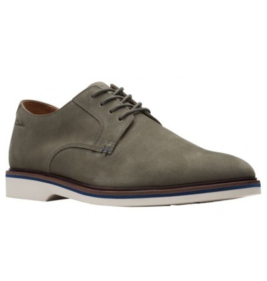 Men'S Shoes Shoesissime Dress Shoes With Laces | Clarks Malwood Plain 26159565 Green Khaki