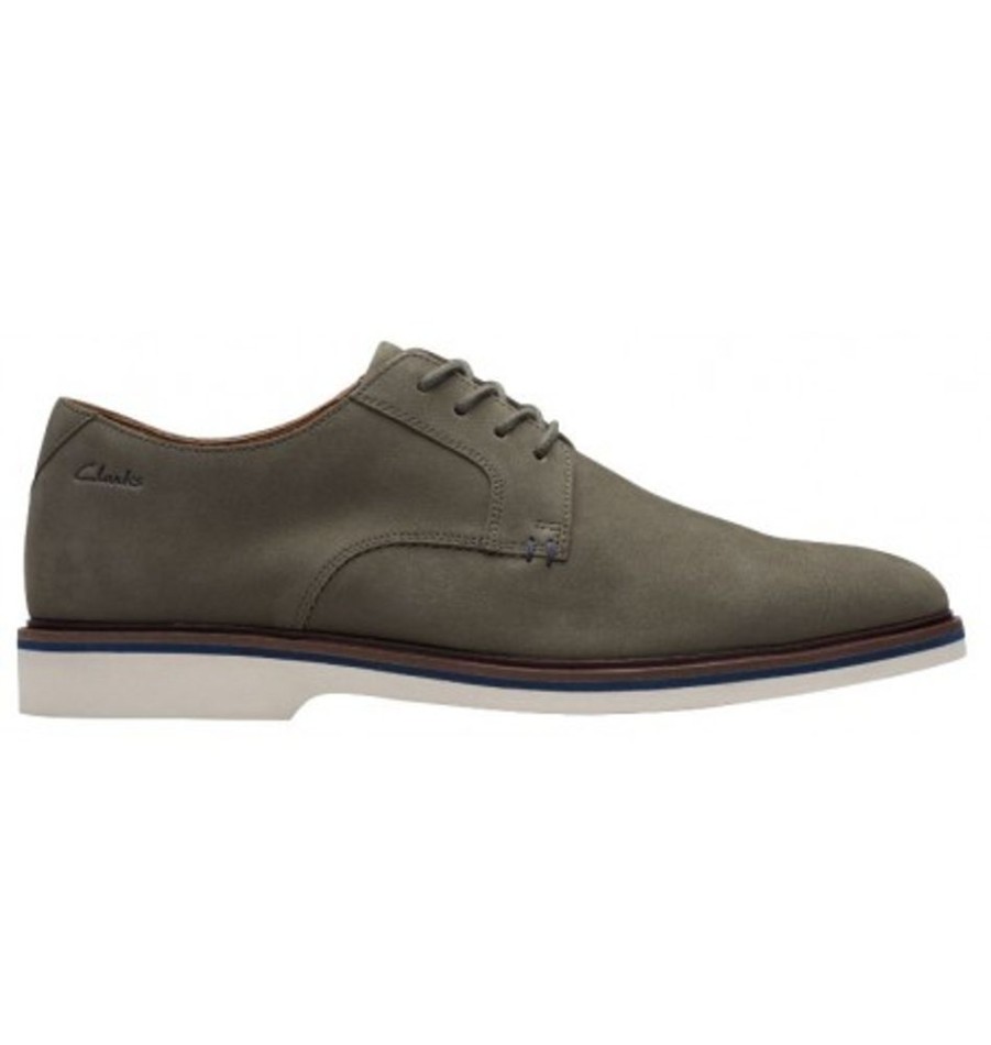 Men'S Shoes Shoesissime Dress Shoes With Laces | Clarks Malwood Plain 26159565 Green Khaki