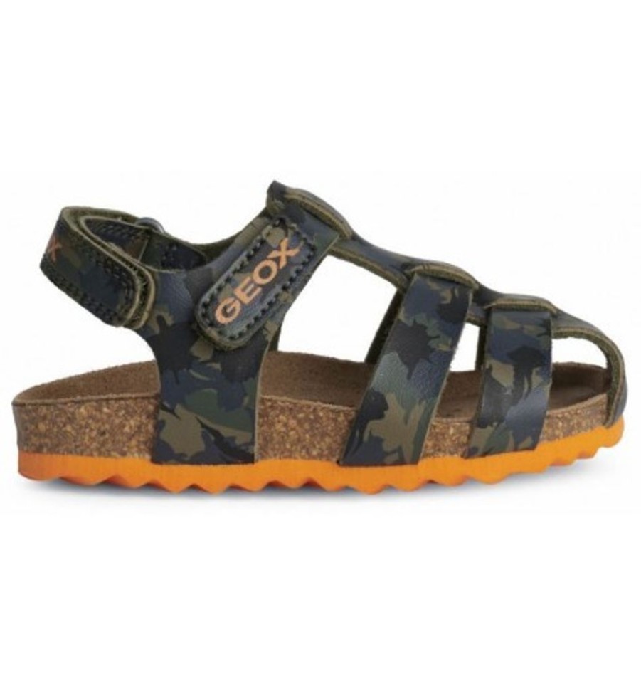 Kids Shoes Shoesissime Sandals | Geox S.Chalki B.B B252Qb Green Khaki