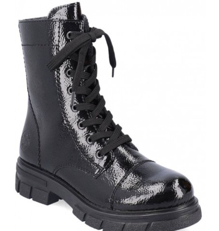 Women'S Shoes Shoesissime Fall Boots | Rieker Z9122-00 Black Varnish