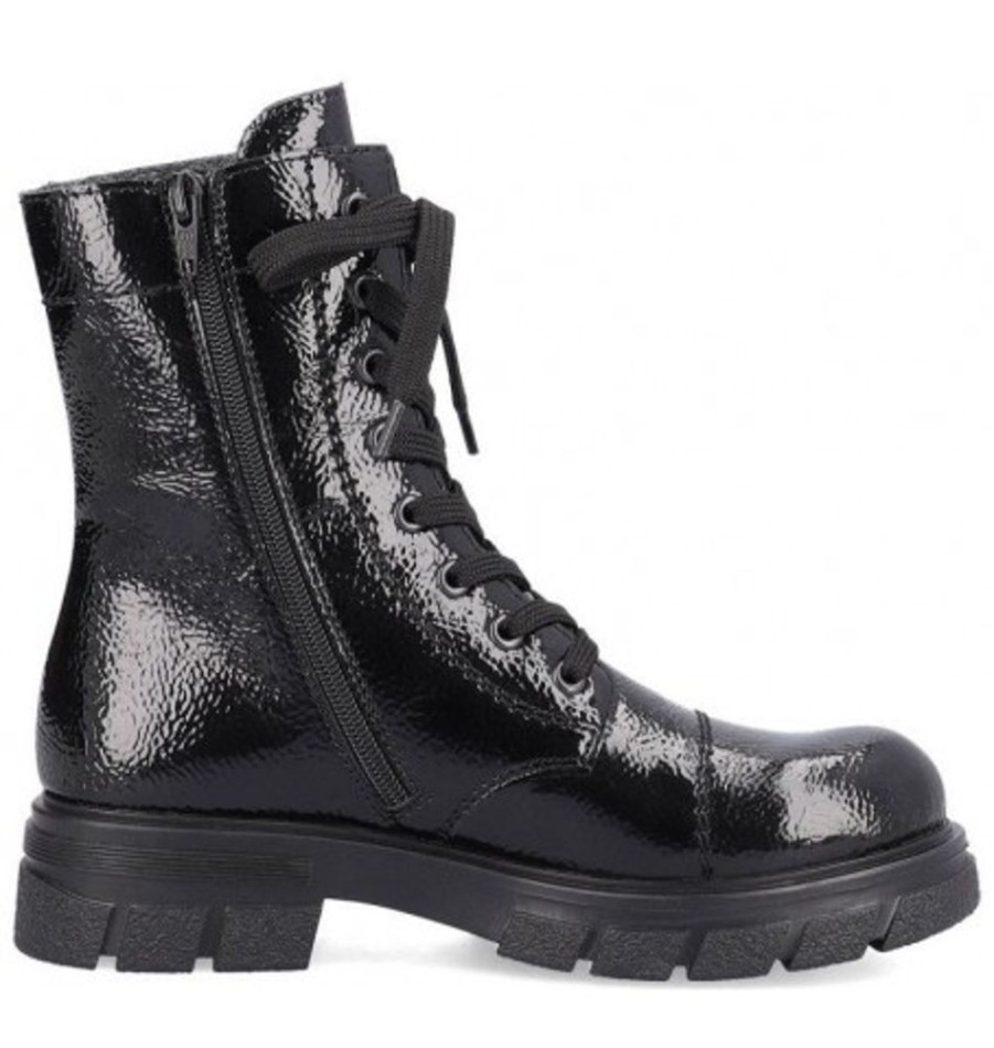 Women'S Shoes Shoesissime Fall Boots | Rieker Z9122-00 Black Varnish