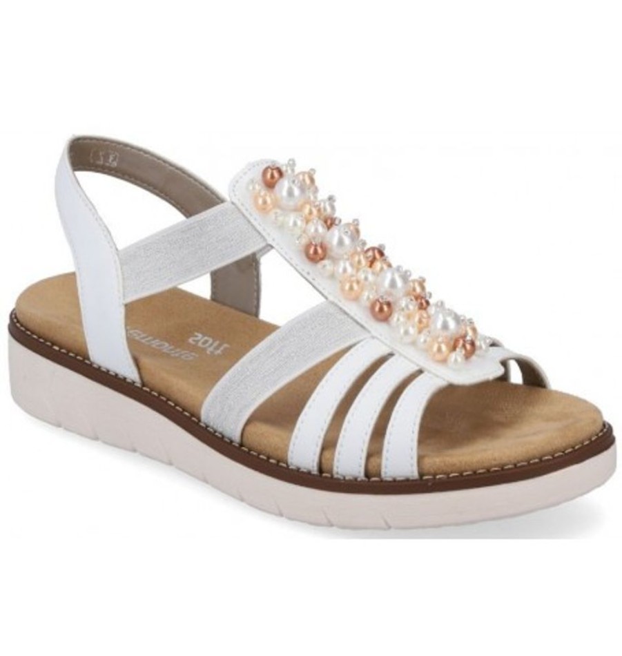 Women'S Shoes Shoesissime Sandals | Rieker - Remonte D2047-80 White