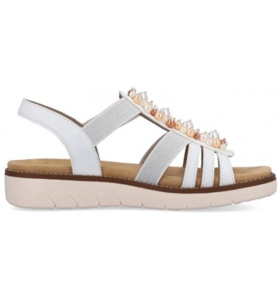 Women'S Shoes Shoesissime Sandals | Rieker - Remonte D2047-80 White