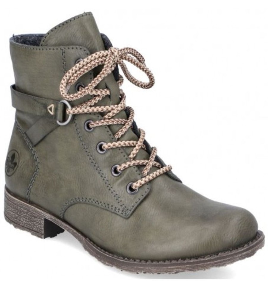 Women'S Shoes Shoesissime Fall Boots | Rieker 70848-54 Green Khaki