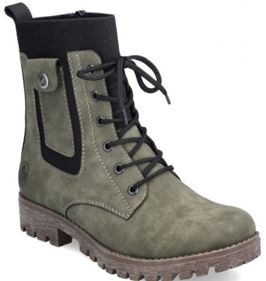 Women'S Shoes Shoesissime Fall Boots | Rieker 78540-54 Green Khaki